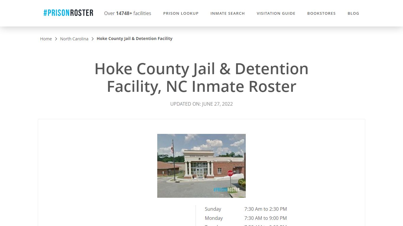Hoke County Jail & Detention Facility, NC Inmate Roster